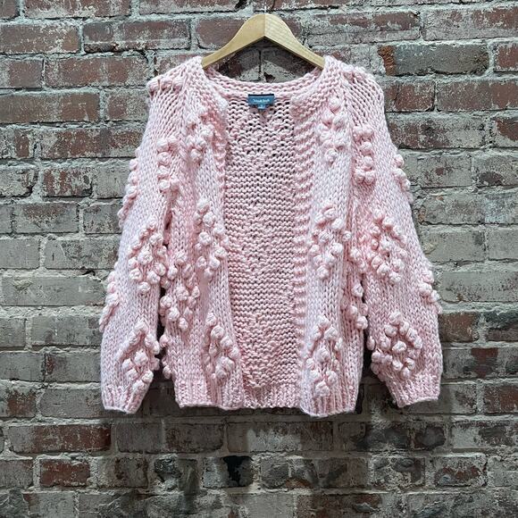 Modcloth Textured Touch Cardigan in Pink Size Small - Picture 3 of 6